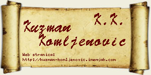 Kuzman Komljenović vizit kartica